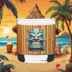 Cool Tiki head party Whiskey Glass