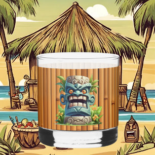 Cool Tiki head party Whiskey Glass