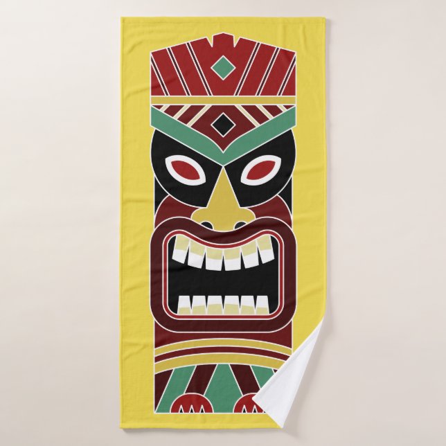 Cool Tiki Totem custom colour bath towel 1 (Bath Towel)