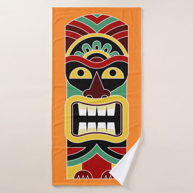 Cool Tiki Totem custom colour bath towel 2 (Bath Towel)