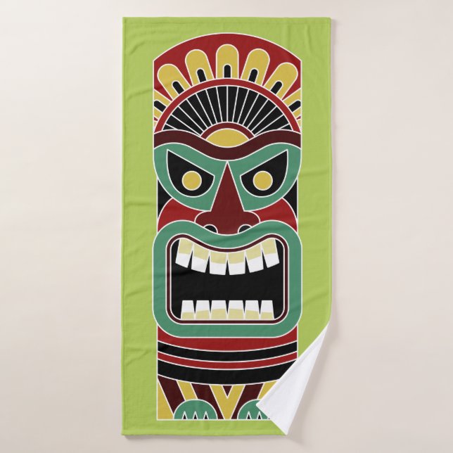 Cool Tiki Totem custom colour bath towel 3 (Bath Towel)