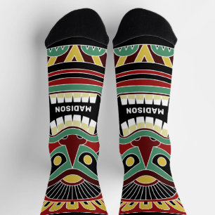Cool Tiki Totems custom name Socks