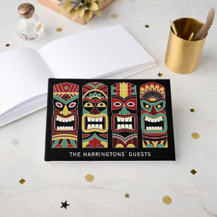 Cool Tiki Totems custom name & text Guest Book