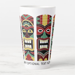 Cool Tiki Totems custom text Latte mug
