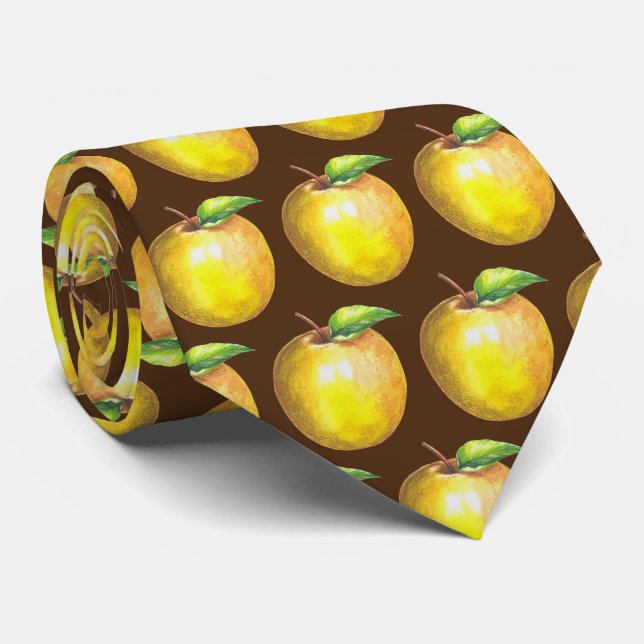 Cool tiled apple pattern fruit neck tie (Rolled)