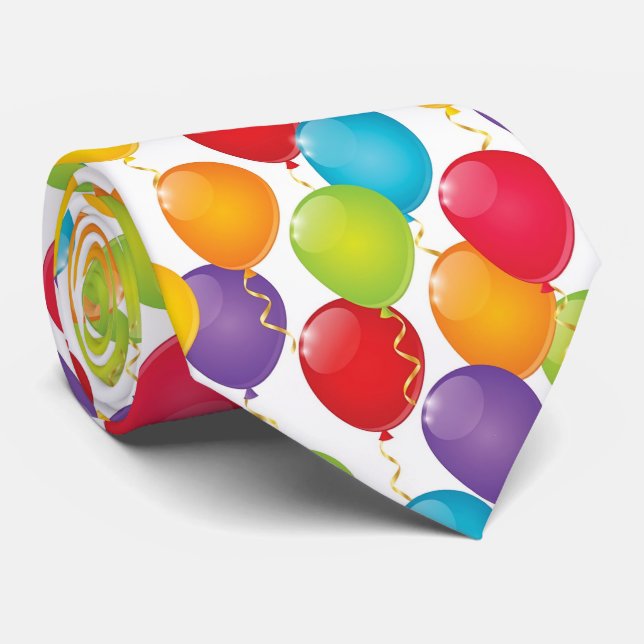 cool tiled balloon party pattern tie (Rolled)