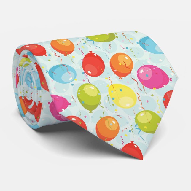 cool tiled balloon pattern party tie (Rolled)