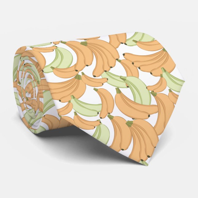 cool tiled banana pattern fruit neck tie (Rolled)