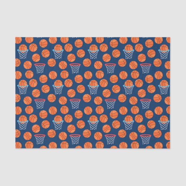 cool tiled basketball sports pattern party  tissue paper (Front)