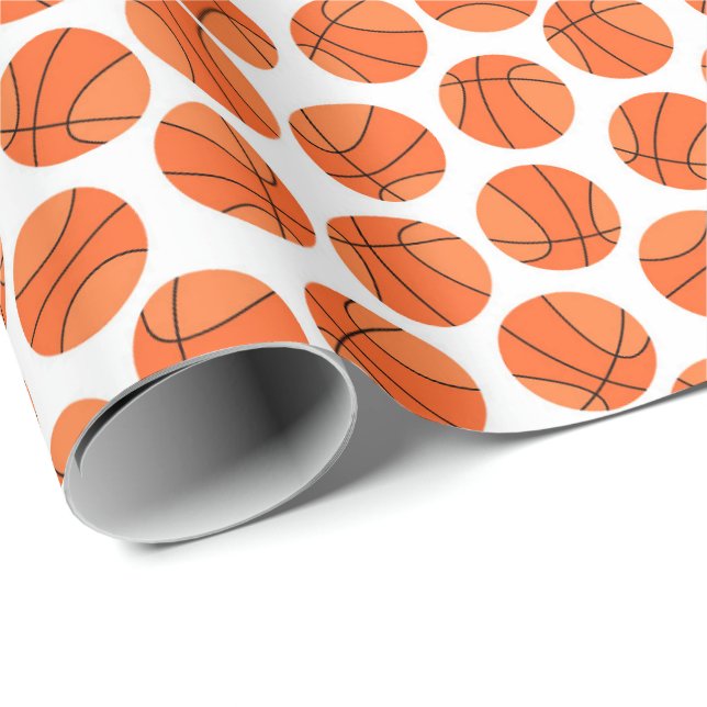 cool tiled basketball sports pattern wrapping paper (Roll Corner)