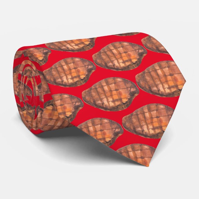 Cool tiled bbq steak tiled pattern tie (Rolled)