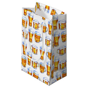 cool tiled beer party pattern small gift bag