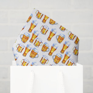 cool tiled beer party pattern tissue paper