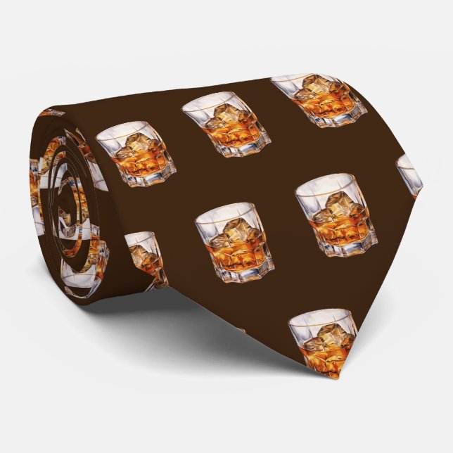 Cool tiled bourbon pattern  tie (Rolled)