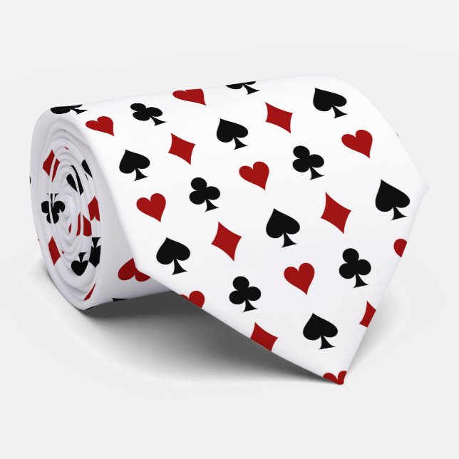 cool tiled card gambling pattern tie (Rolled)