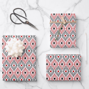 Cool tiled card suit pattern Casino party Wrapping Paper Sheet