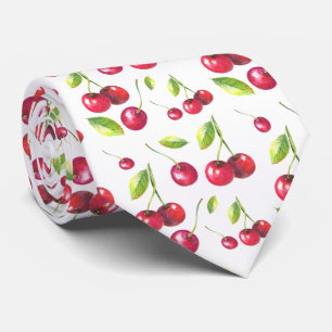 cool tiled cherry fruit pattern  tie