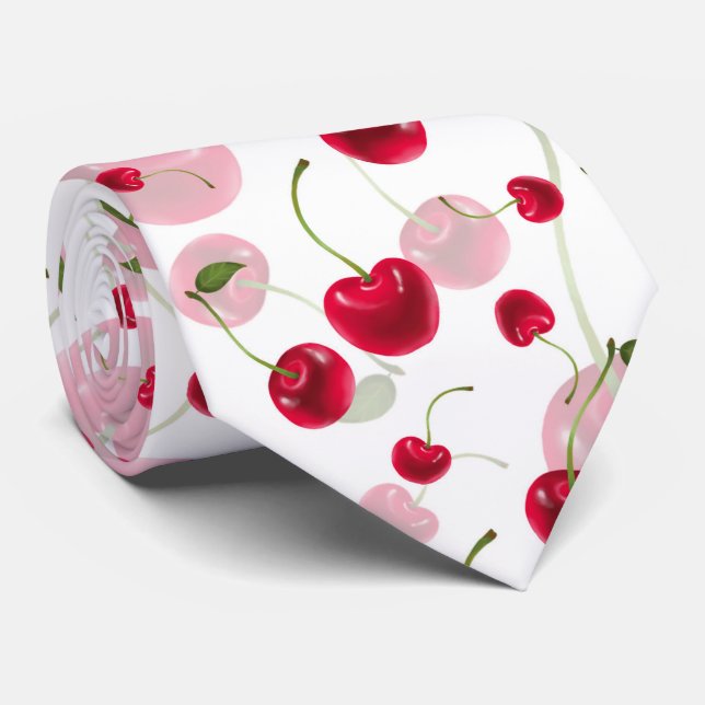 cool tiled cherry fruit pattern tie (Rolled)