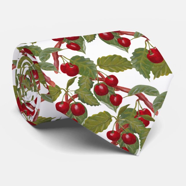 cool tiled cherry pattern fruit tie (Rolled)