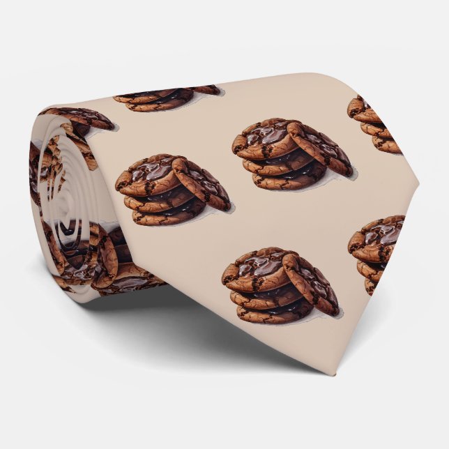 Cool tiled chocolate cookies bakery  tie (Rolled)