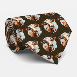 Cool tiled cow pattern tie