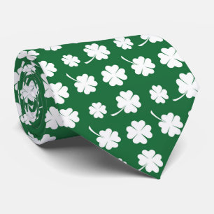 Cool tiled four leaf clovers Saint Patrick's Day  Tie