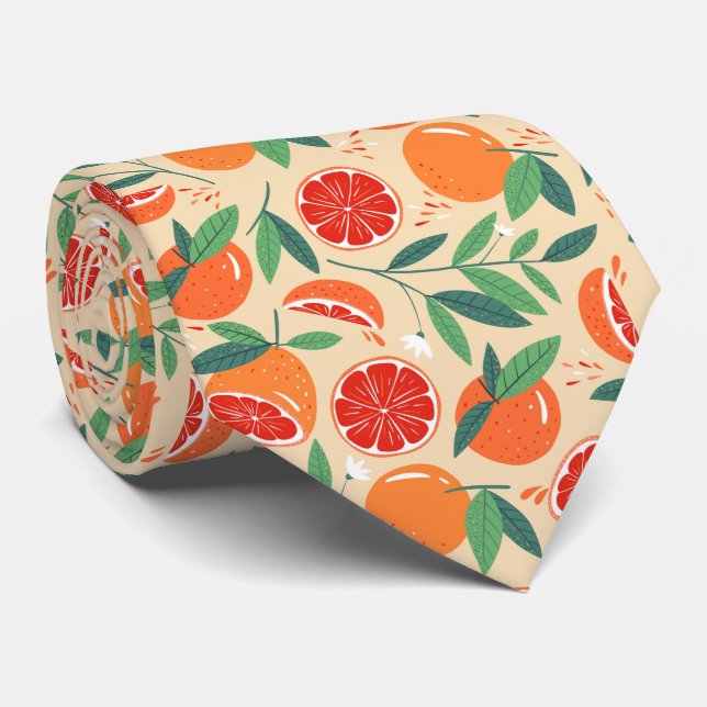 cool tiled grapefruit pattern tie (Rolled)