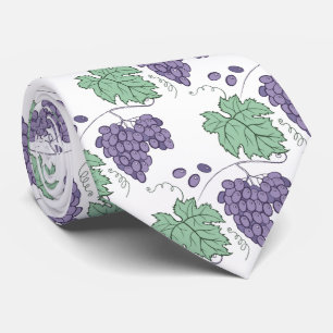 cool tiled grapes fruit pattern  tie