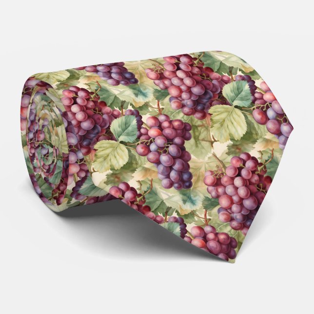Cool tiled grapes pattern fruit  tie (Rolled)
