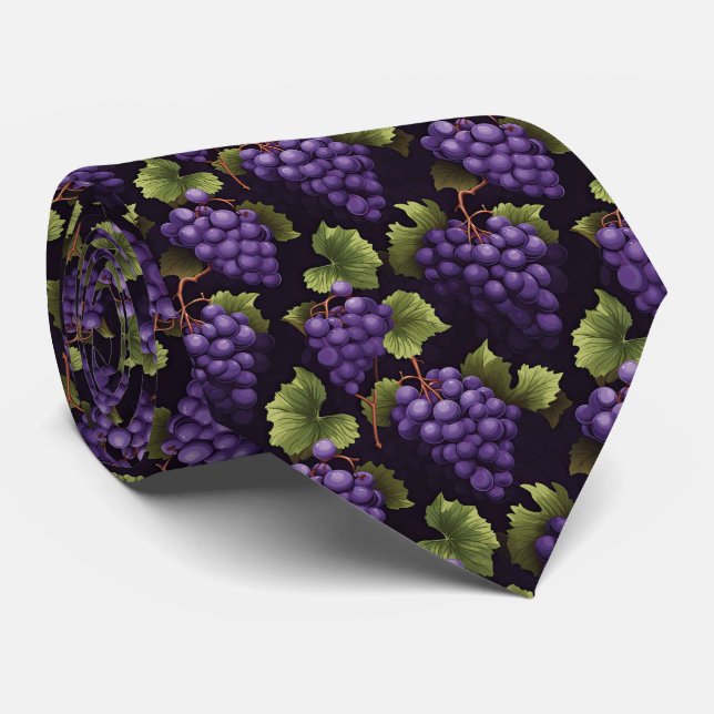 Cool tiled grapes pattern  tie (Rolled)