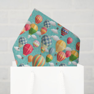 cool tiled hot air balloons party tissue paper