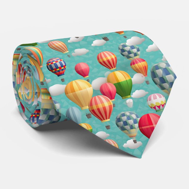cool tiled hot air balloons tie (Rolled)