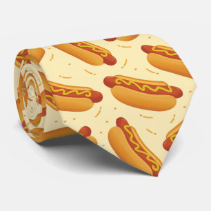 cool tiled hotdog pattern tie