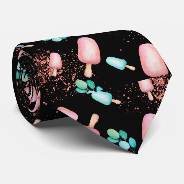 cool tiled ice cream pattern  tie (Rolled)