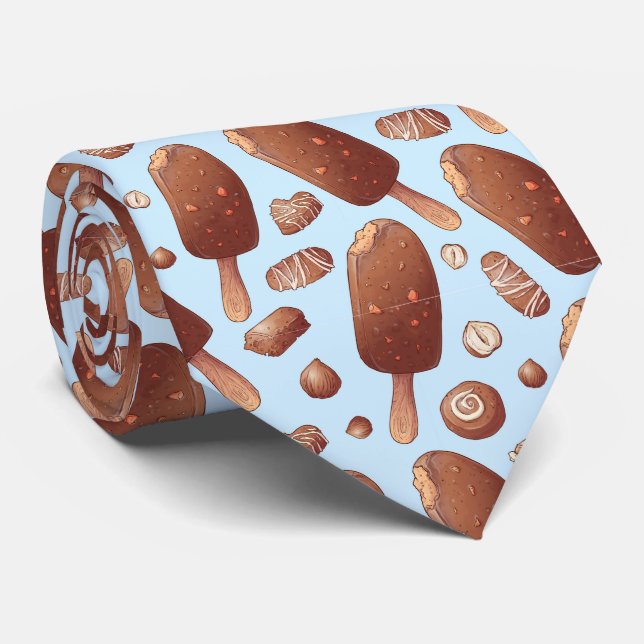 cool tiled ice cream pattern  tie (Rolled)