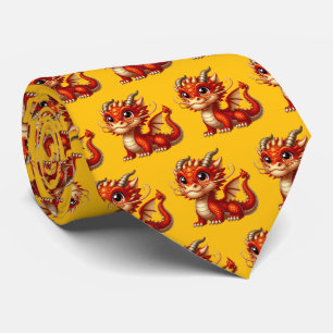 Cool tiled Japanese Dragon Tie