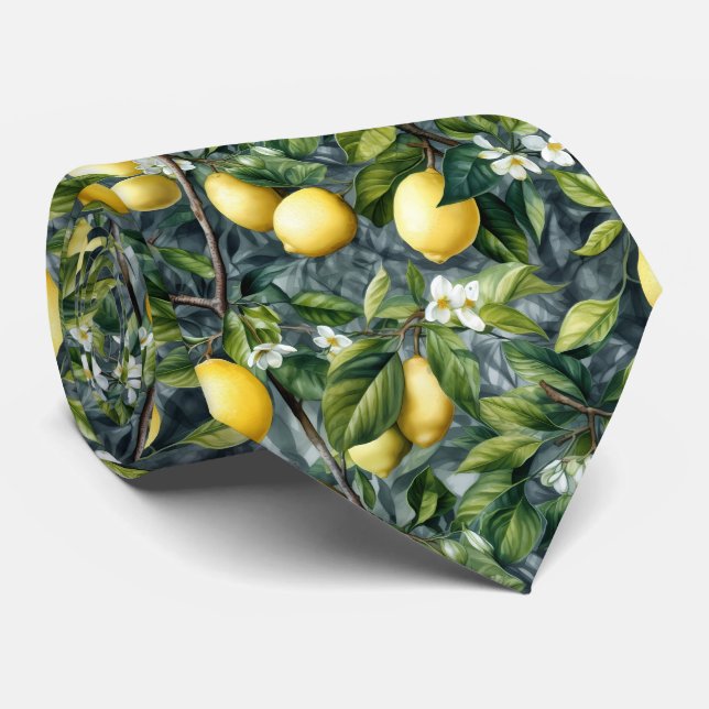 Cool tiled lemon fruit pattern  tie (Rolled)