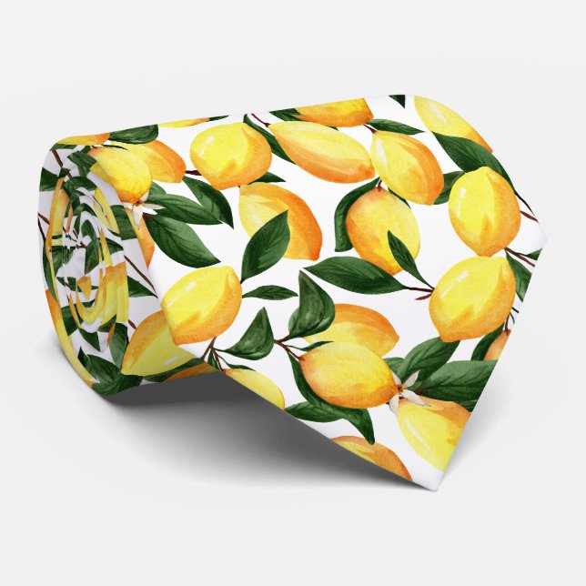 cool tiled lemon fruit pattern tie (Rolled)