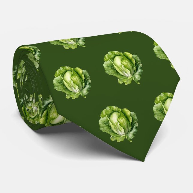 Cool tiled lettuce vegetable pattern  tie (Rolled)