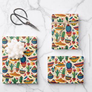 Cool tiled Mexican fiesta party Wrapping Paper Sheet