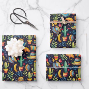 Cool tiled Mexican fiesta party  Wrapping Paper Sheet