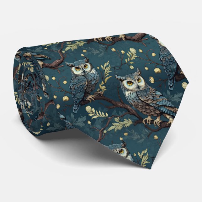 Cool tiled owl pattern  tie (Rolled)