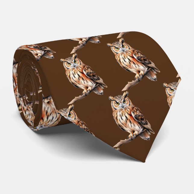 Cool tiled owl pattern  tie (Rolled)