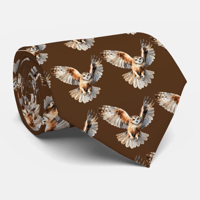 Cool tiled owl pattern  tie (Rolled)