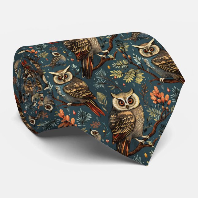 Cool tiled owl pattern  tie (Rolled)