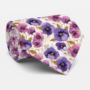 Cool tiled pansy pattern tie