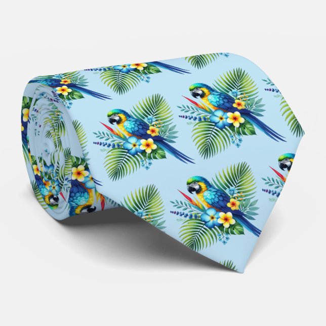 Cool tiled parrot pattern  tie (Rolled)