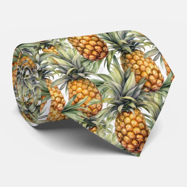 Cool tiled pineapple fruit pattern  tie (Rolled)