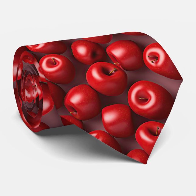 Cool tiled red apple pattern tie (Rolled)