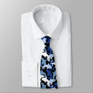 cool tiled shark beach pattern tie